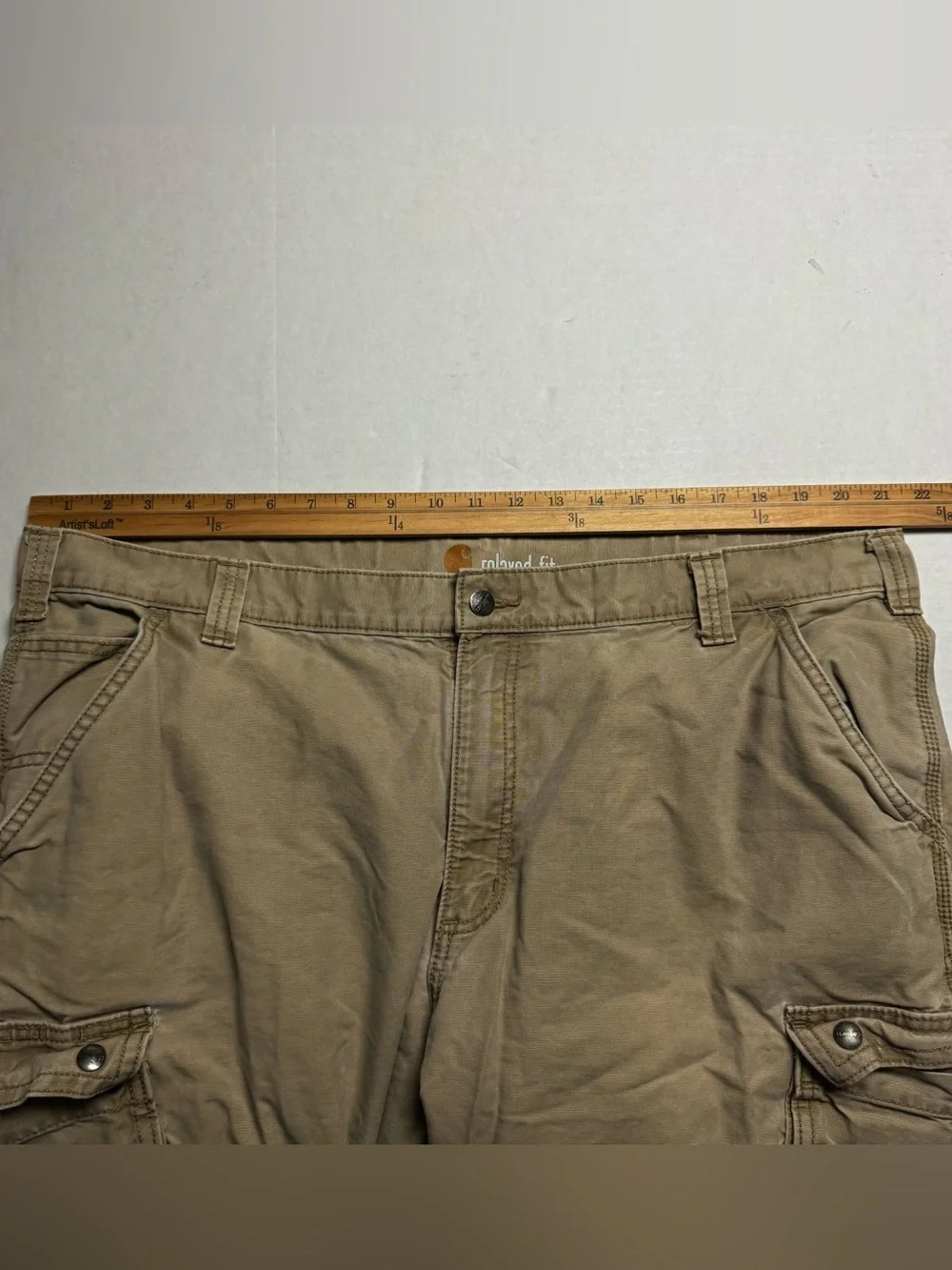 Carhartt (100272253) Relaxed Fit Straight Leg Rigby Cargo Pant In Khaki 42x30